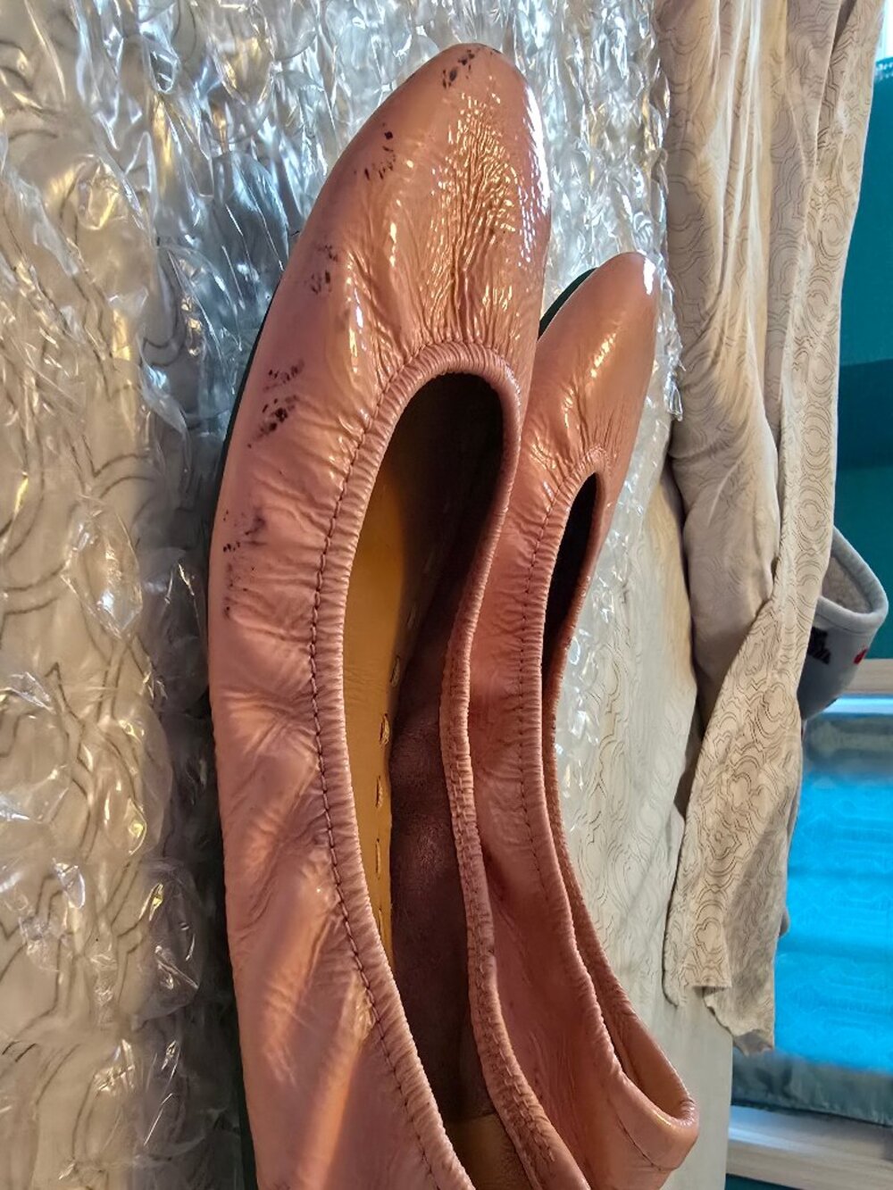 Patent Baby Pink Leather Tieks Size 7